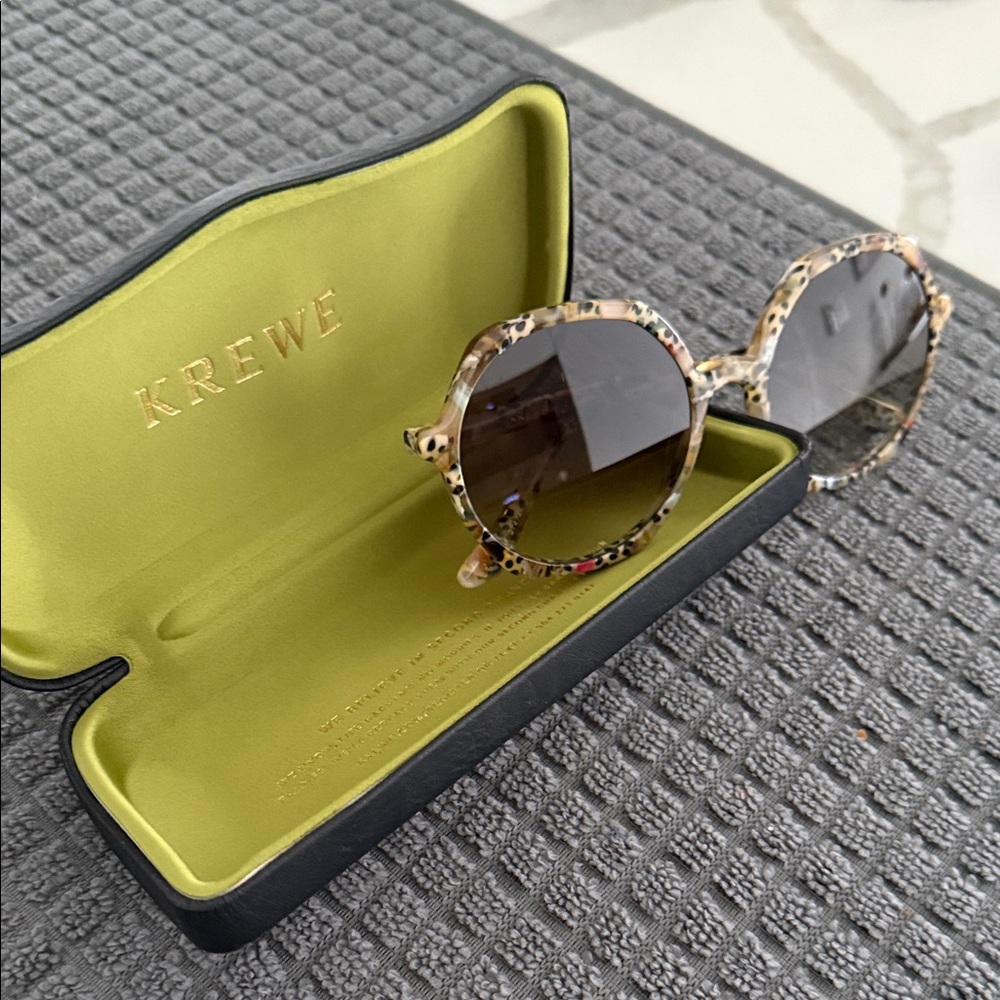 KREWE Tortoise Shell Sunglasses with Dark Lenses